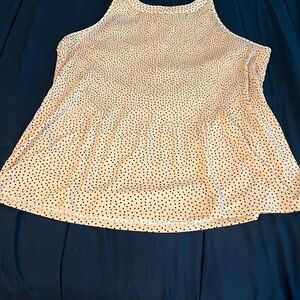 Adrianna Papell Cream and Black Polka Dot Blouse